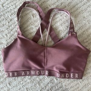 Women's UA Crossback Low Sports Bra- Pink